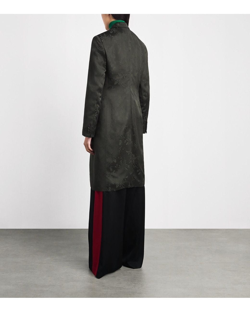 Polo Ralph Lauren Black Floral Jacquard Longline Coat