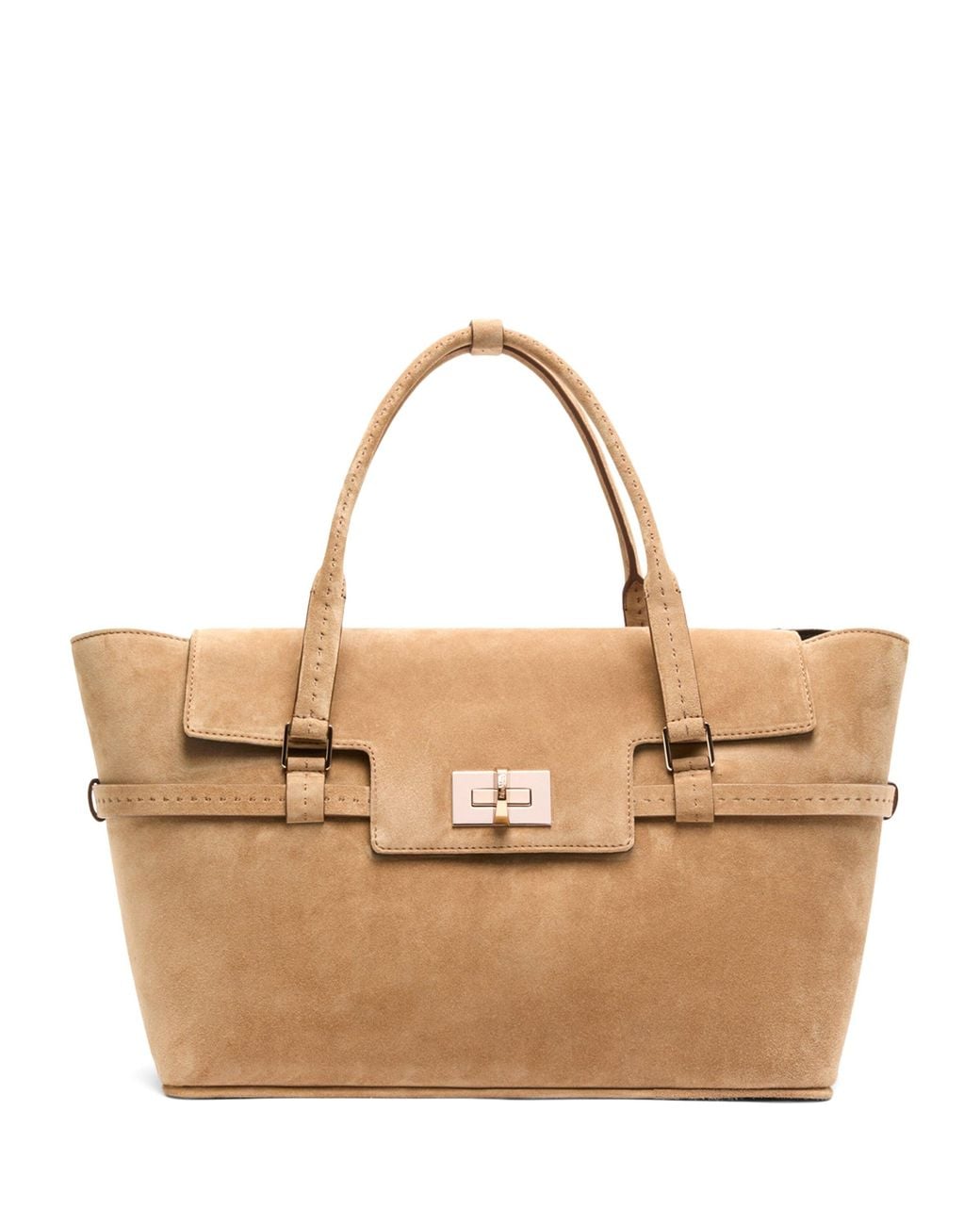 Max Mara Brown Suede Tote Bag