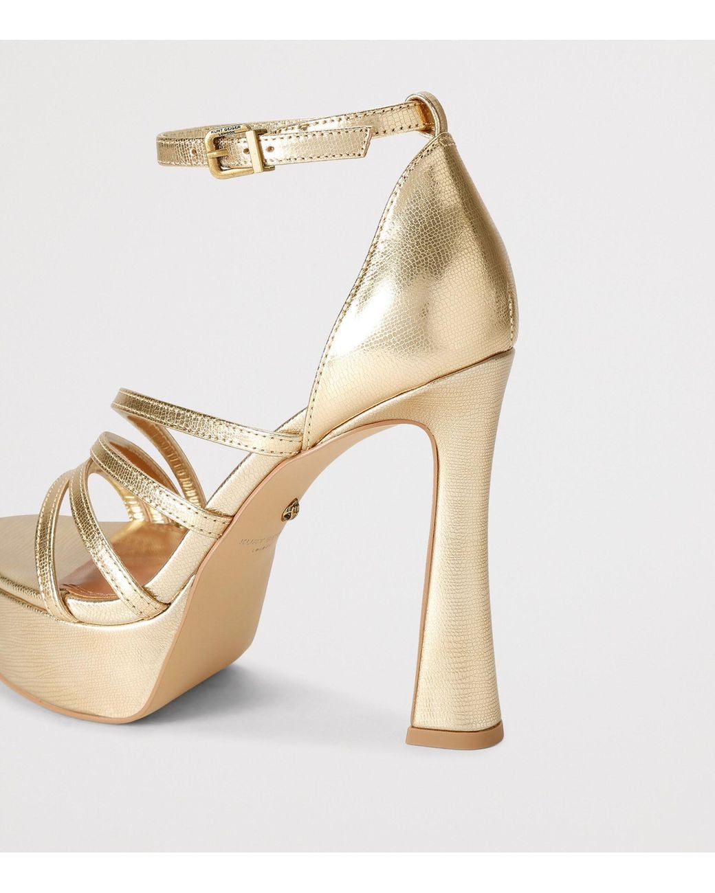 Kurt Geiger Metallic Leather Annabel Platform Sandals 130