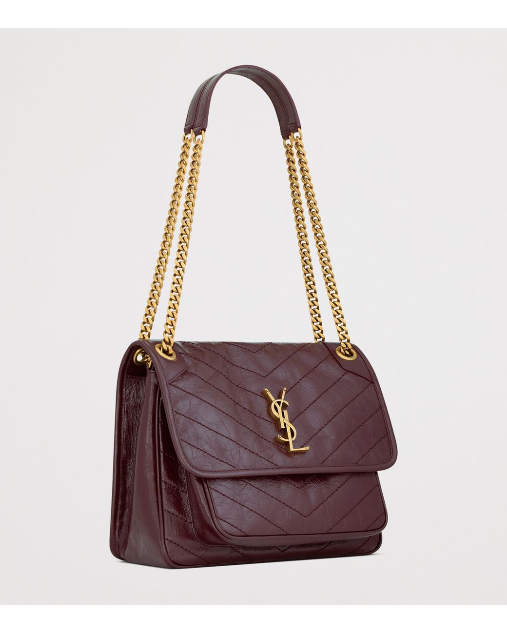 Saint Laurent Purple Medium Leather Niki Shoulder Bag
