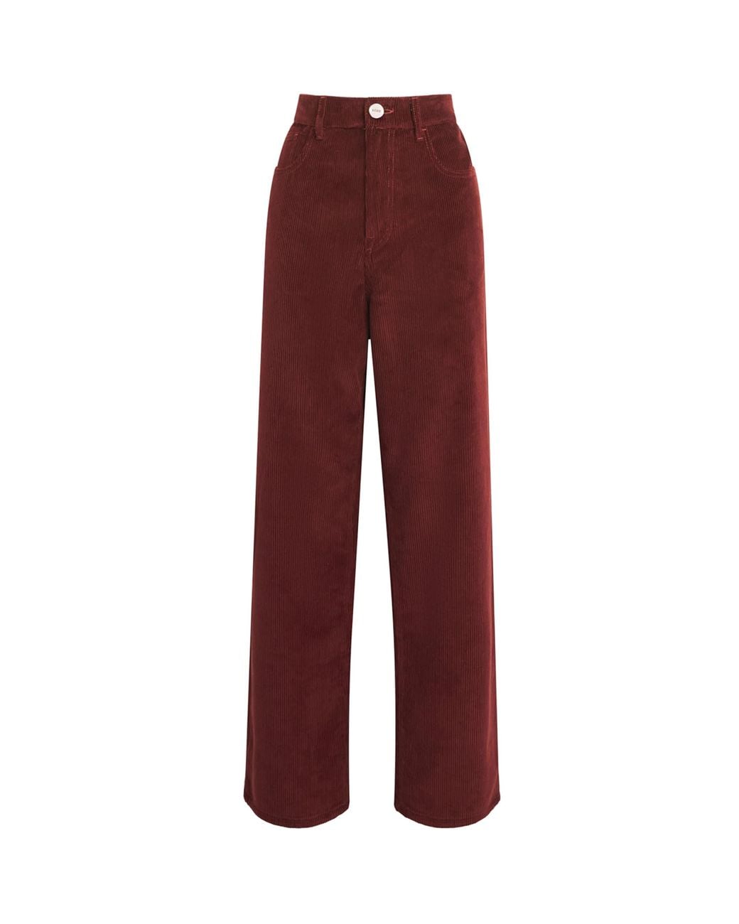 Rohe Red Corduroy Straight Trousers