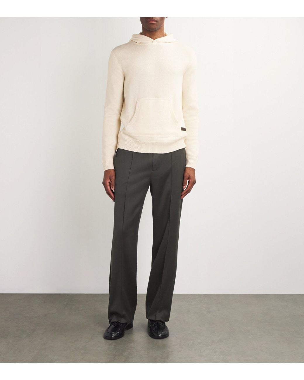 Isaia White Cashmere Hoodie for men