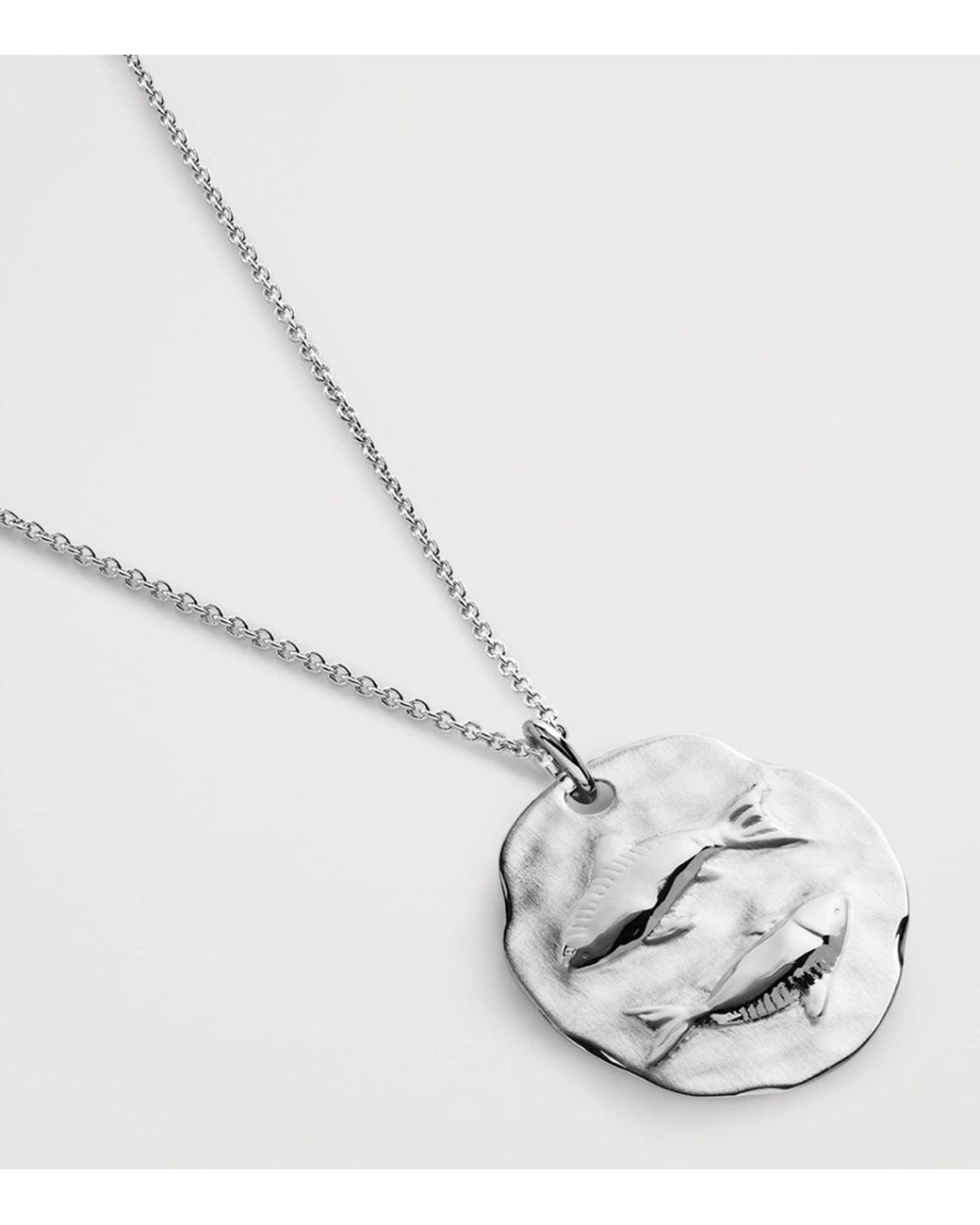 Monica Vinader White Sterling Pisces Zodiac Necklace