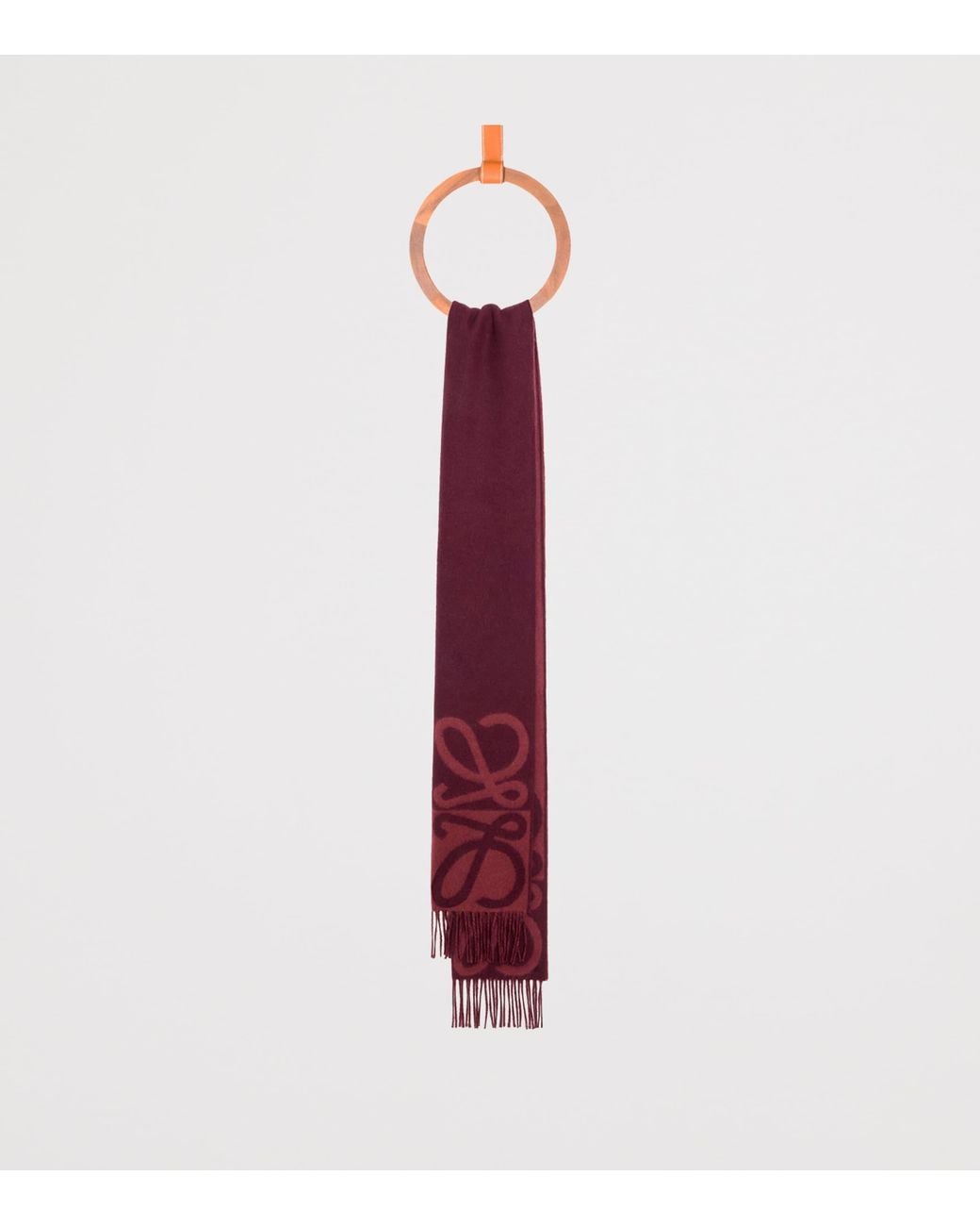 Loewe Red Wool-Cashmere Anagram Scarf