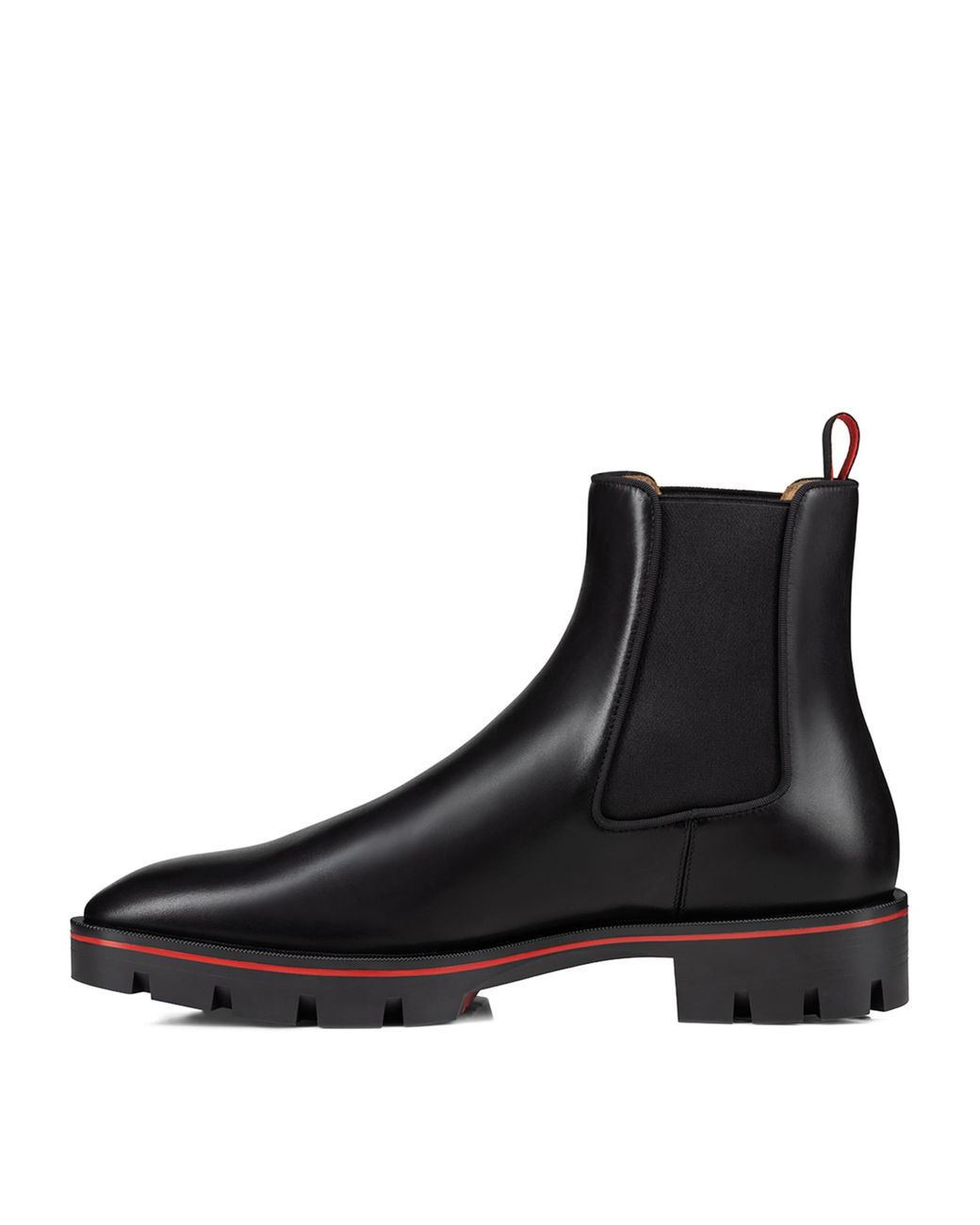 Christian Louboutin Black Alpinosol Leather Chelsea Boots for men
