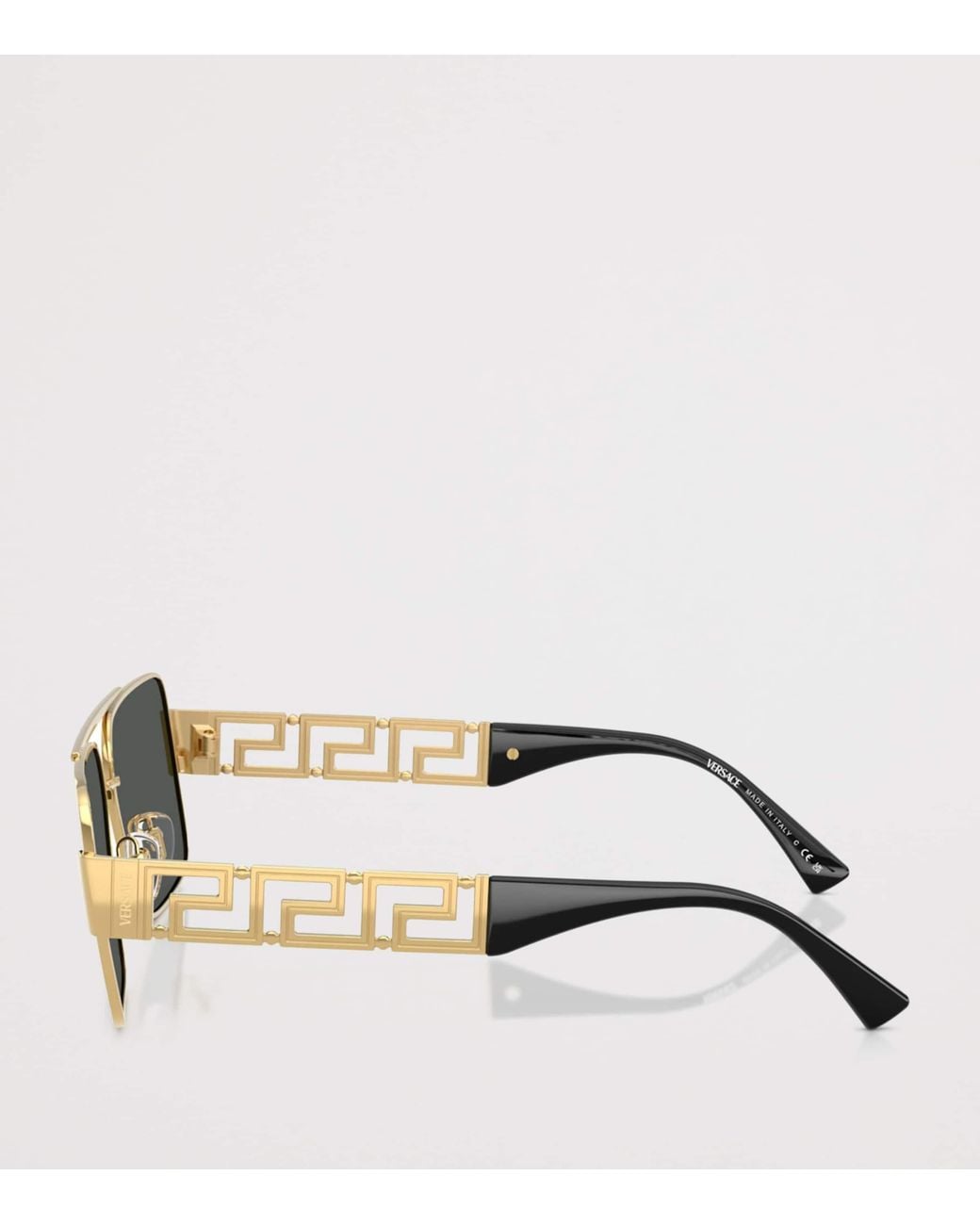 Versace Gray Wire-Frame Rectangular Sunglasses for men