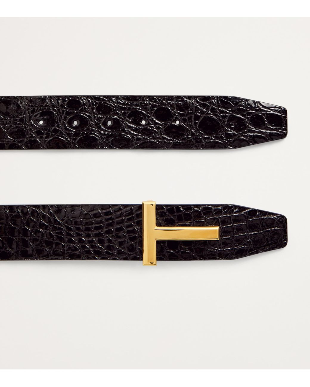 Tom Ford Natural Leather Reversible T Icon Belt for men