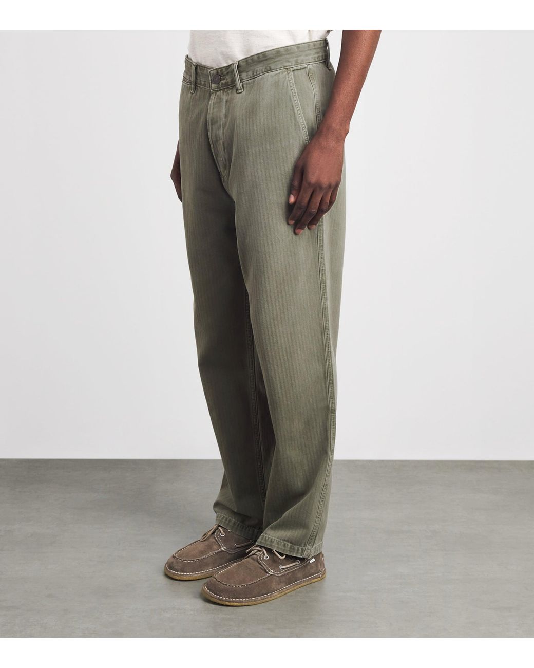 Citizens of Humanity Gray Cotton Herringbone Belgian Chinos for men