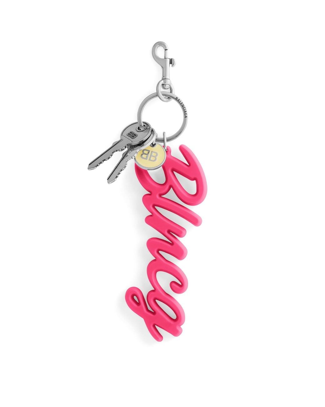 BALENCIAGA ピンクリボンキーホルダー　バックチャーム　最終値下げ Balenciaga Blncg Bb Keyring in Pink | Lyst