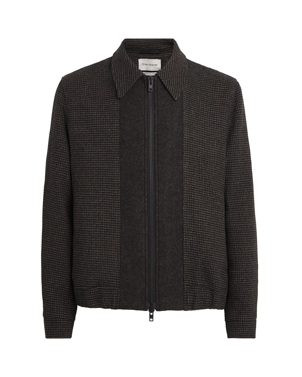 Oliver Spencer Black Houndstooth Renbourne Jacket for men