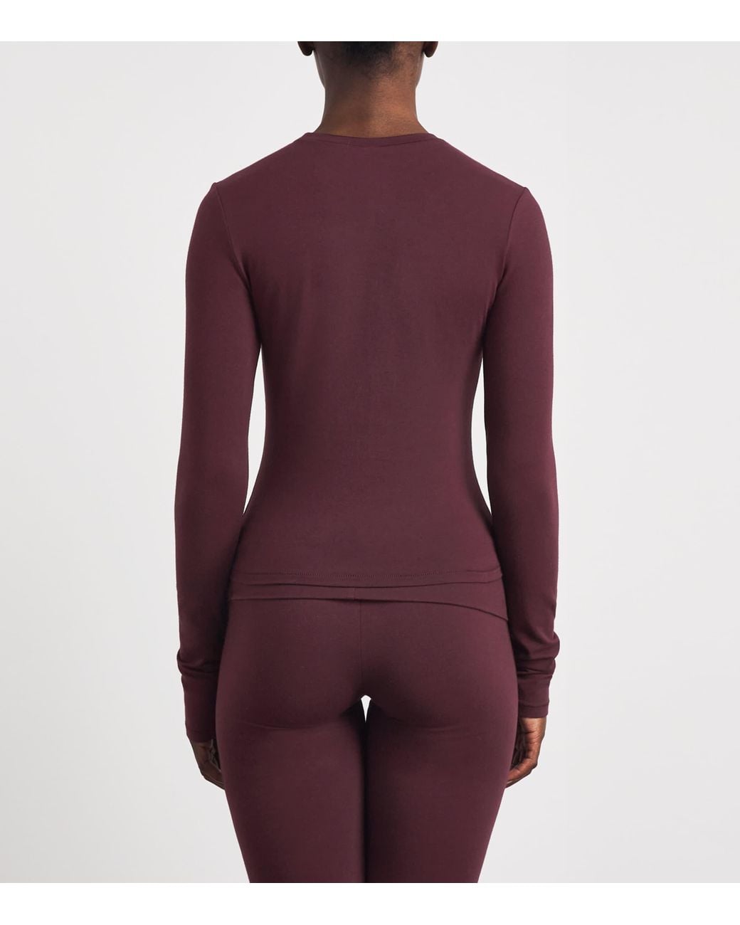 Skims Purple Cotton Jersey Long-Sleeve T-Shirt