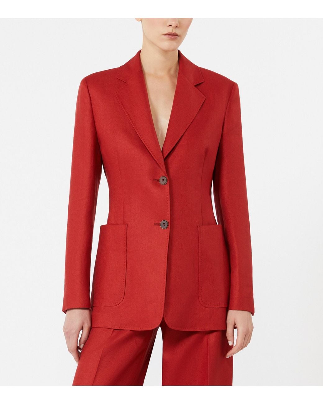 Max Mara Red Linen Blazer