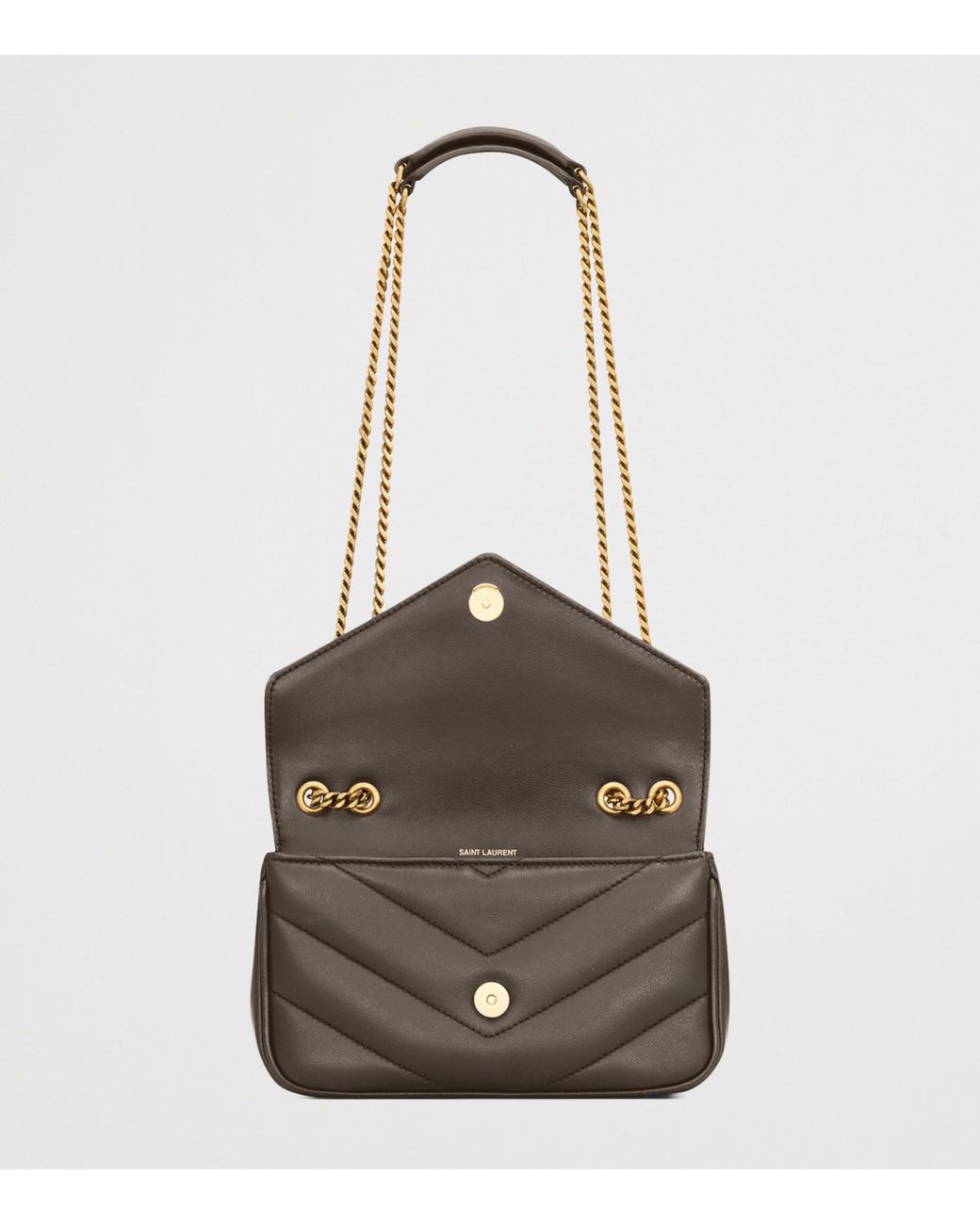 Saint Laurent White Mini Loulou Shoulder Bag
