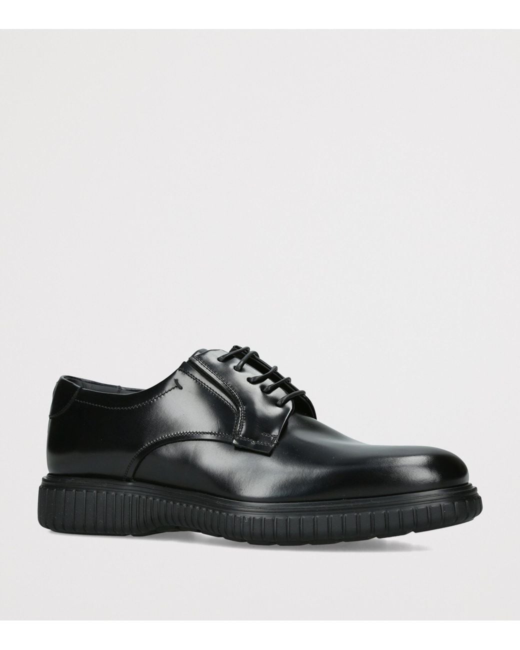 Ferragamo Black Leather Sandro Derby Shoes for men