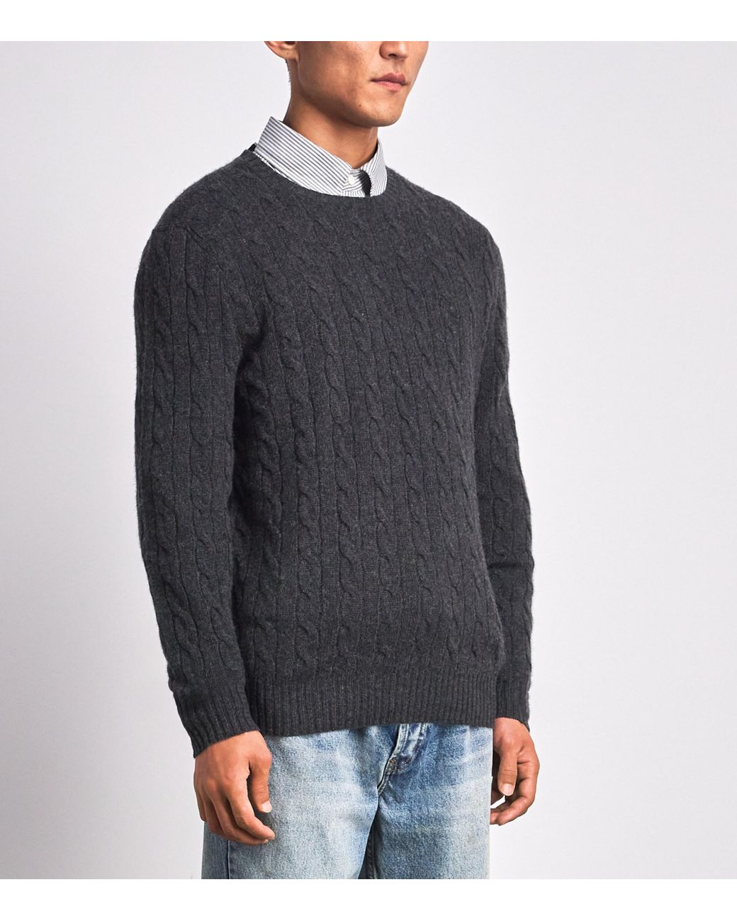 Polo Ralph Lauren Blue Wool-Cashmere Cable-Knit Sweater for men