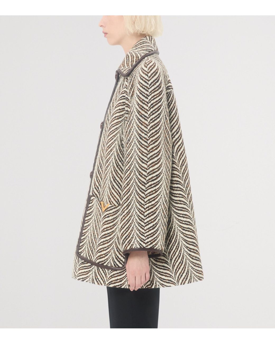 Valentino Natural Wool Cloth Caban