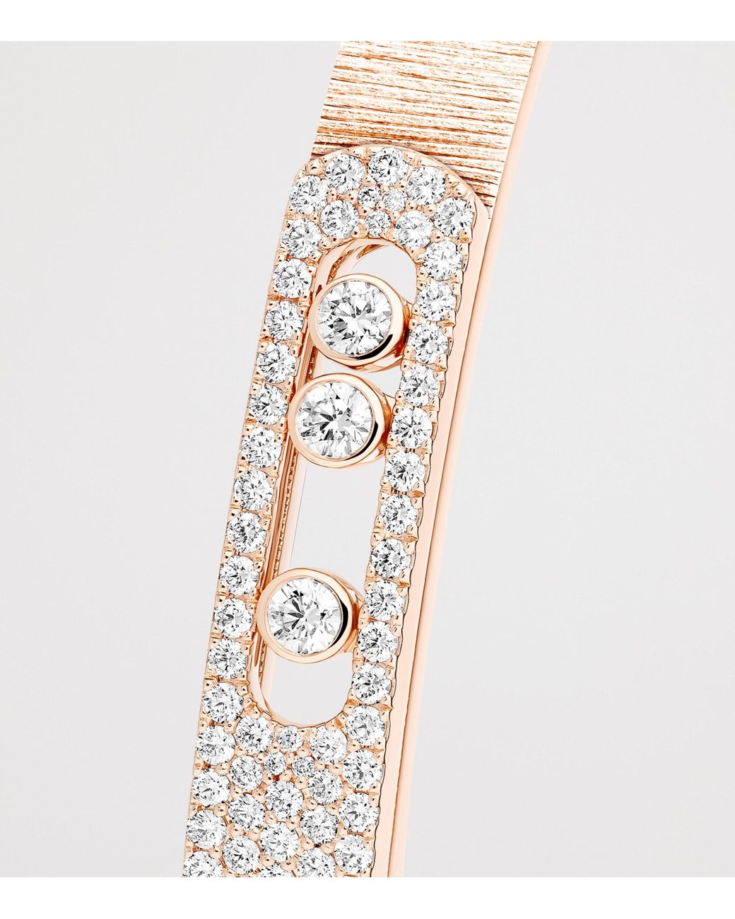 Messika Natural Move Noa Diamond And Half Pavé Chiselled Bangle