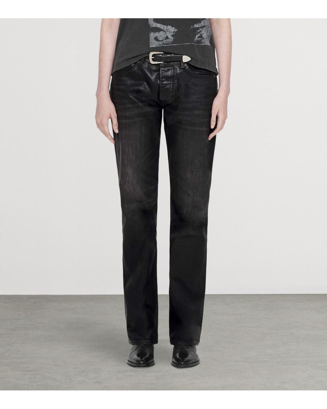 AllSaints Black Nat Low-Rise Slim Jeans