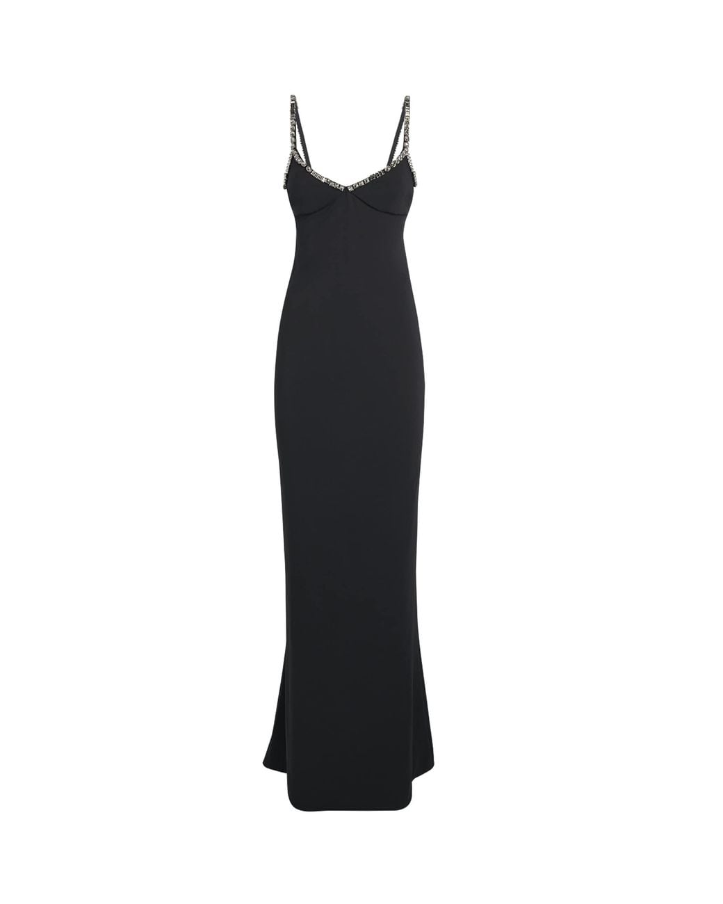 Stella McCartney Black Embellished Crepe Maxi Dress