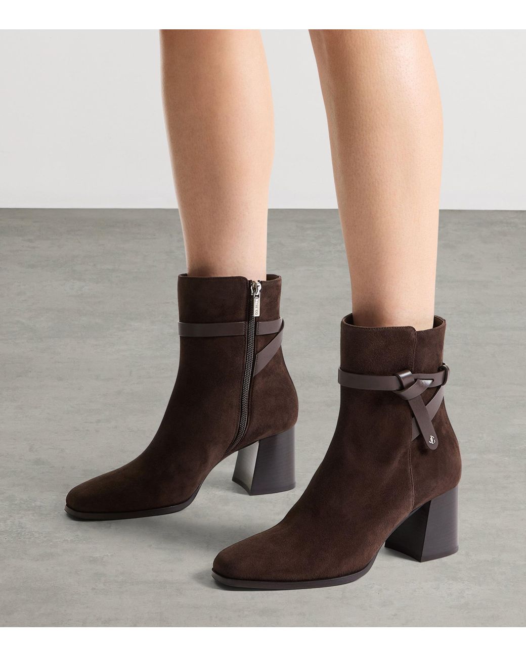 Jimmy Choo Brown Lawton Ab 65 Suede Heeled Boots