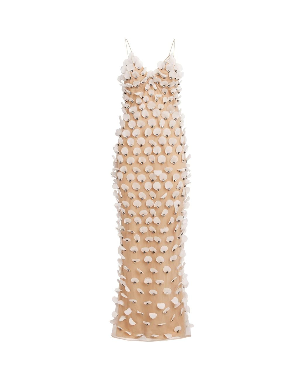 Stella McCartney Natural Embellished Polka Dot Gown