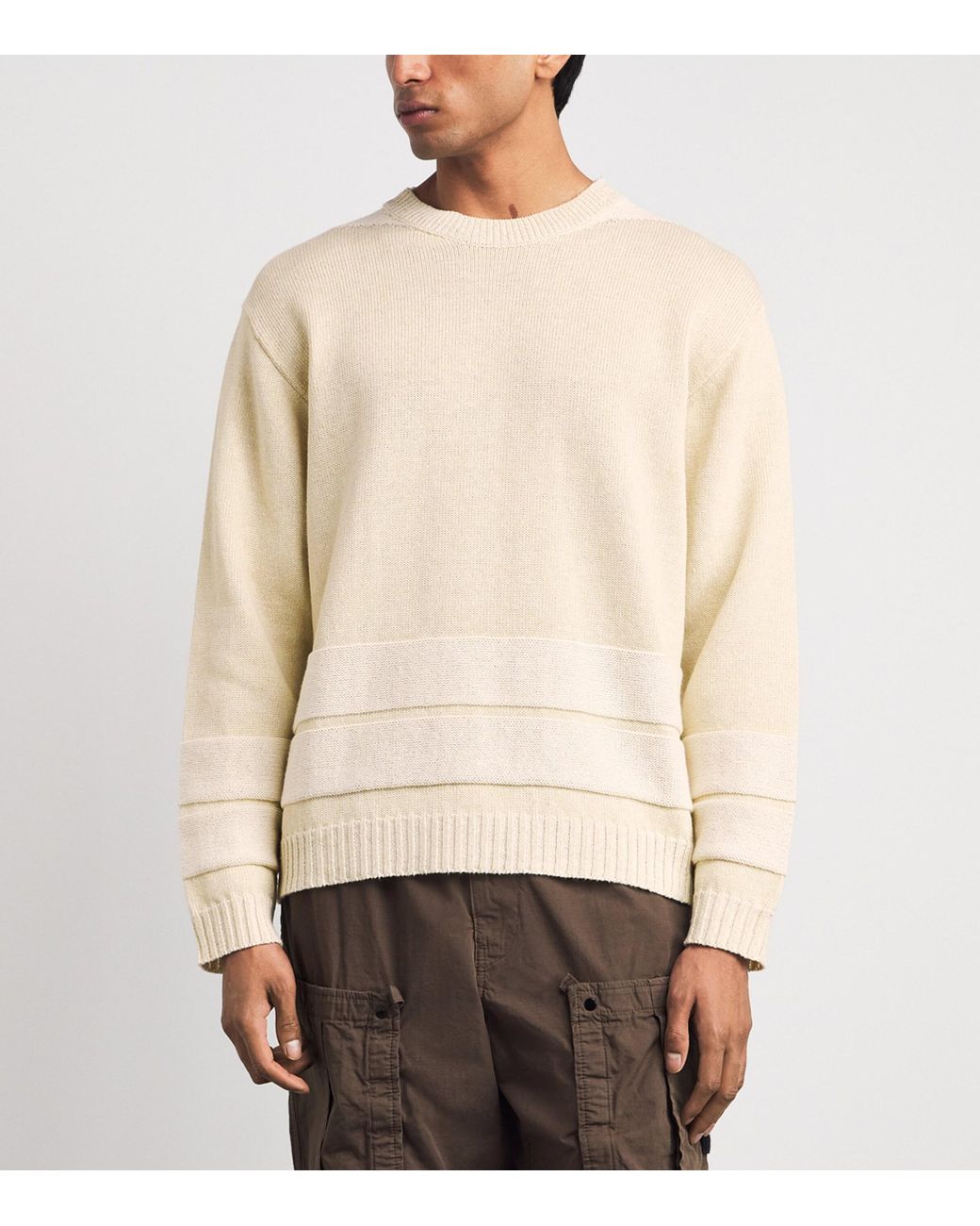 Stone Island Natural Organic Cotton-Linen Marina Sweater for men