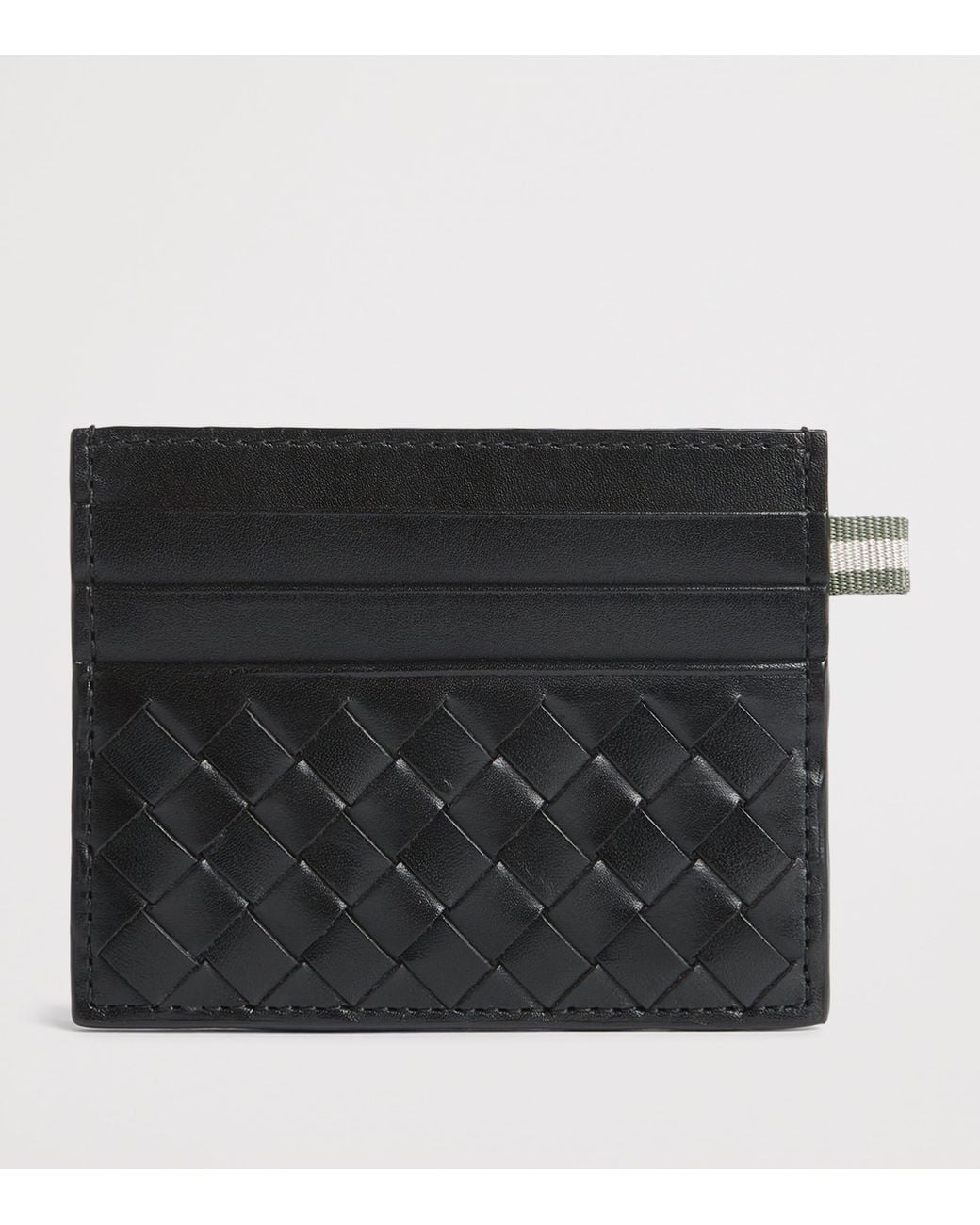 Officine Creative Black Woven Leather Card Holder for men