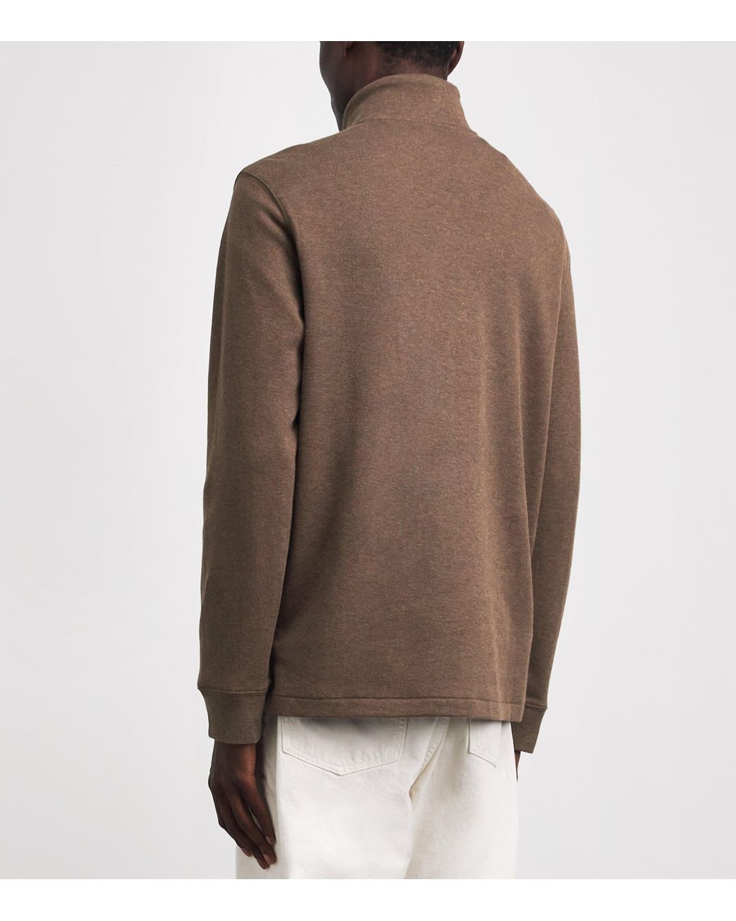 Polo Ralph Lauren Brown Estate-Rib Quarter-Zip Sweater for men