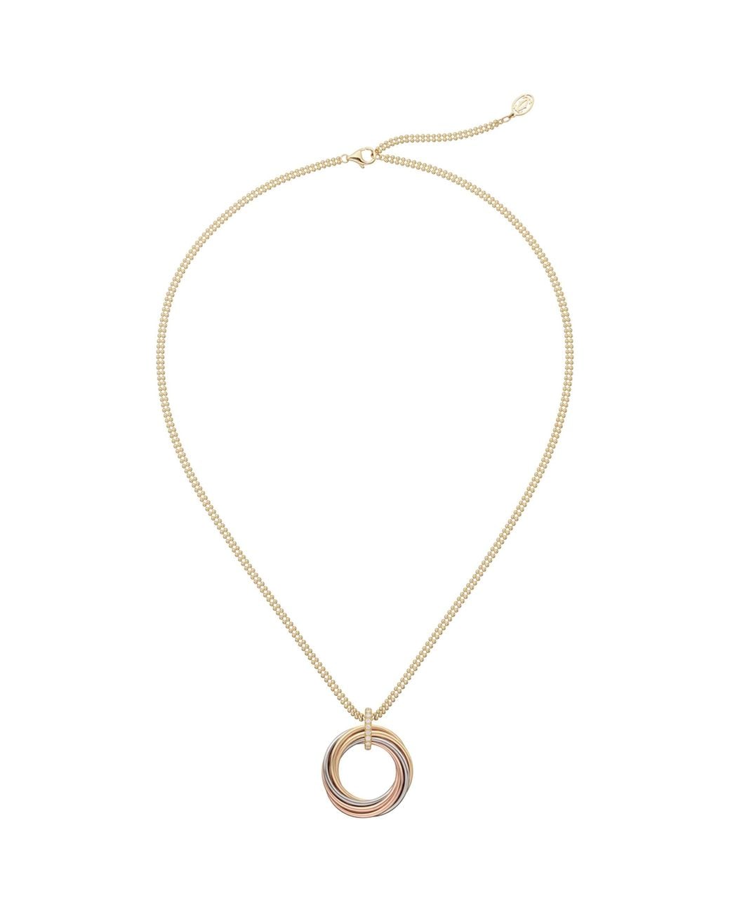 Cartier Metallic Mixed And Diamond Trinity Necklace