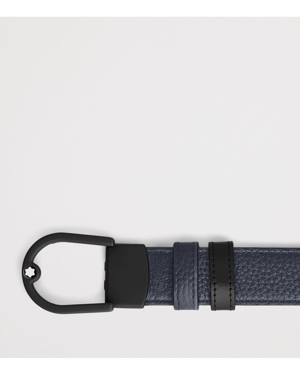 Montblanc Black Leather Reversible Horseshoe Belt for men