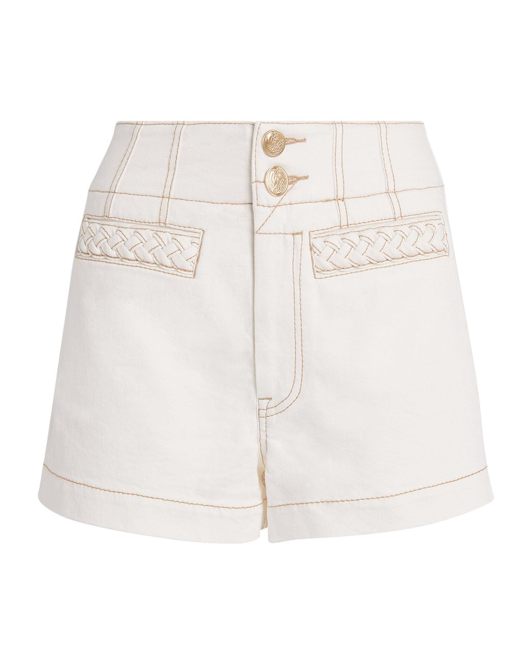 Zimmermann White Roselight Denim Shorts