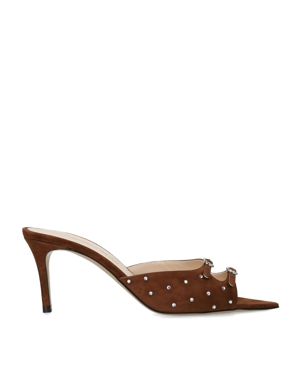 Andrea Wazen Brown Suede Carol Heeled Mules 75