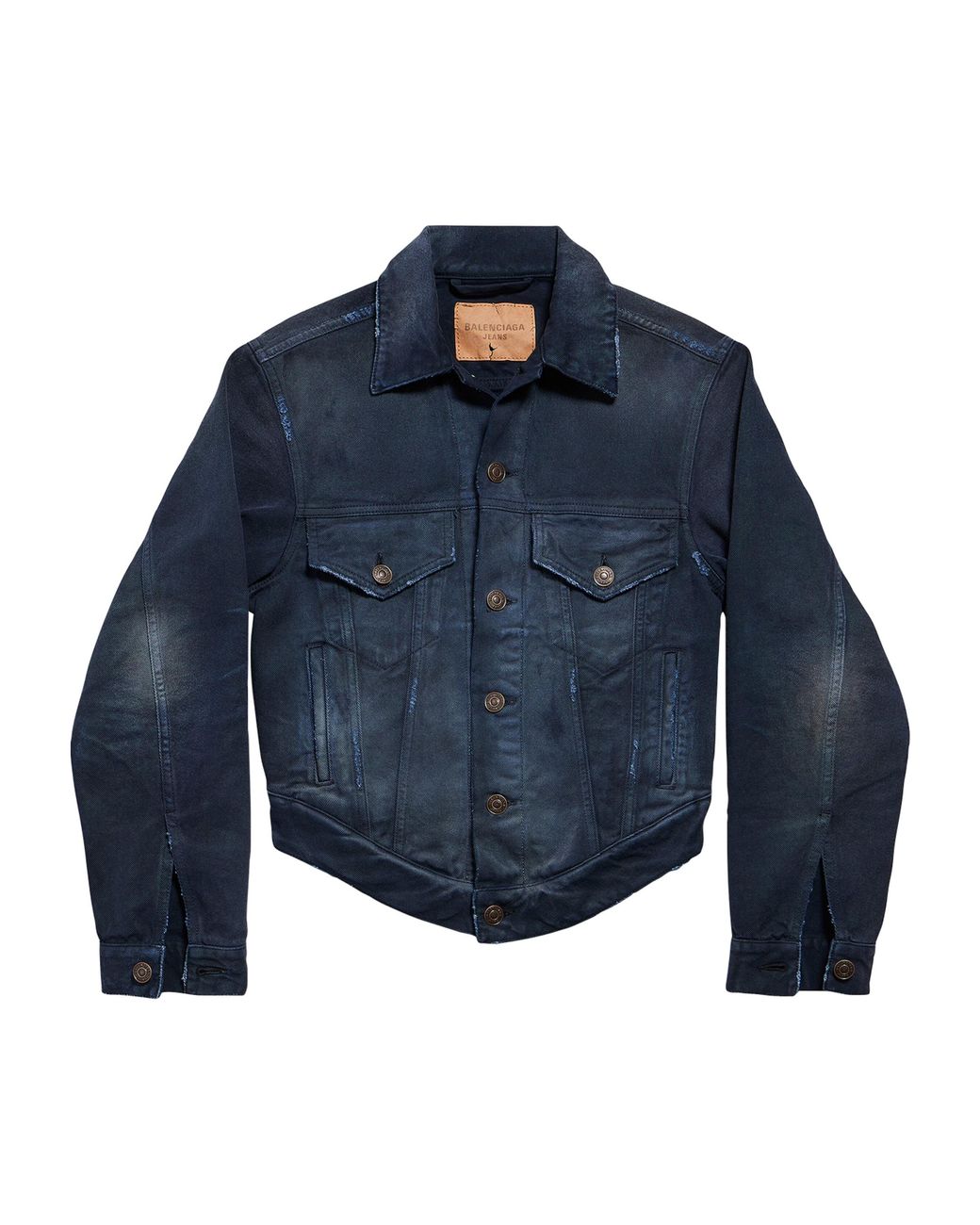 Balenciaga Blue Distressed Denim Jacket