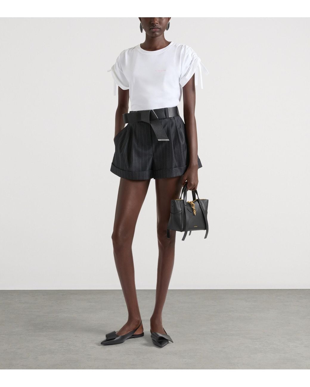 Givenchy Black Leather Windsor Knot Belt