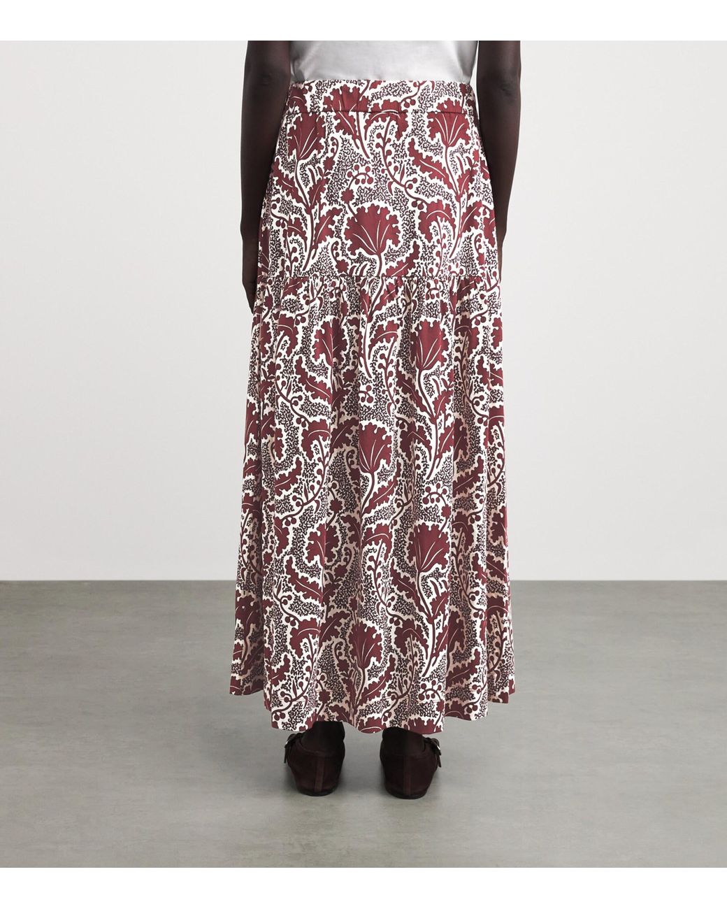 ME+EM Purple Wildflowers Midi Skirt