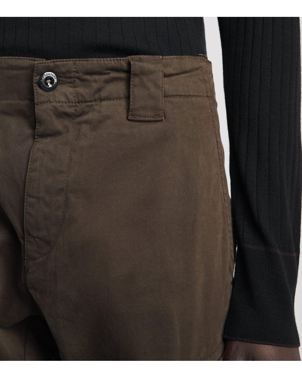 C P Company Gray Stretch-Cotton Sateen Cargo Trousers for men