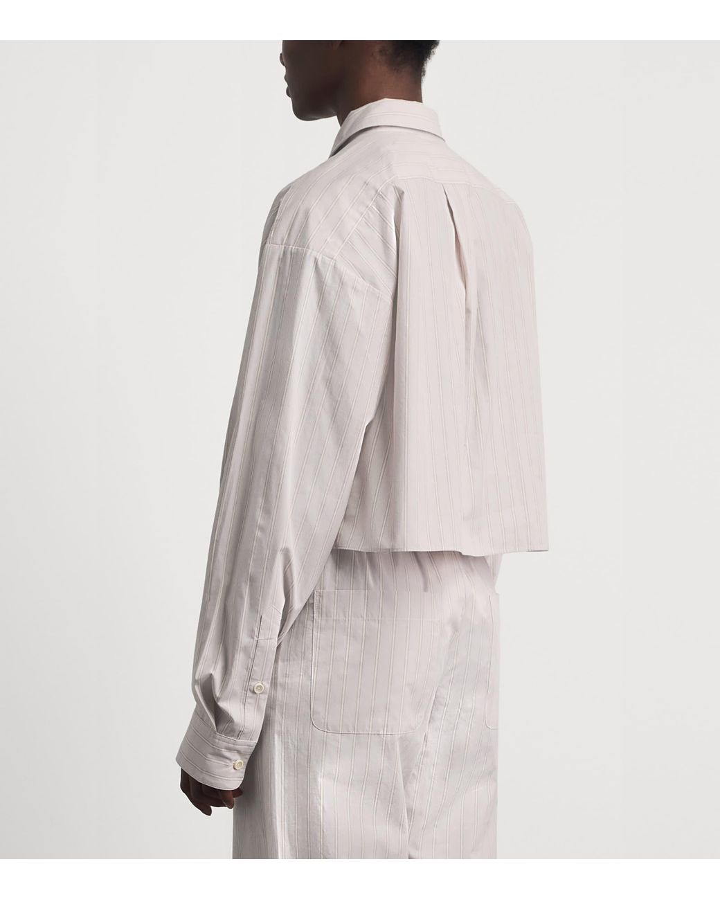 ÉTERNE White Cotton Cropped Ludo Shirt
