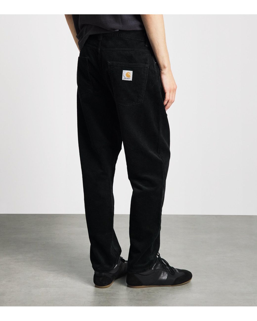 Carhartt Black Cotton Corduroy Newel Trousers for men