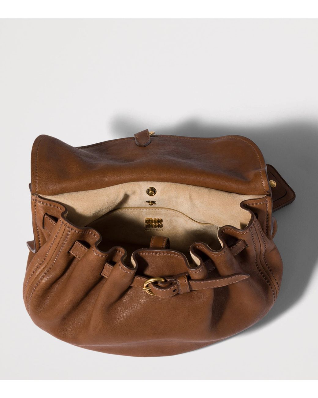 Miu Miu Brown Small Leather Rendez-Vous Shoulder Bag