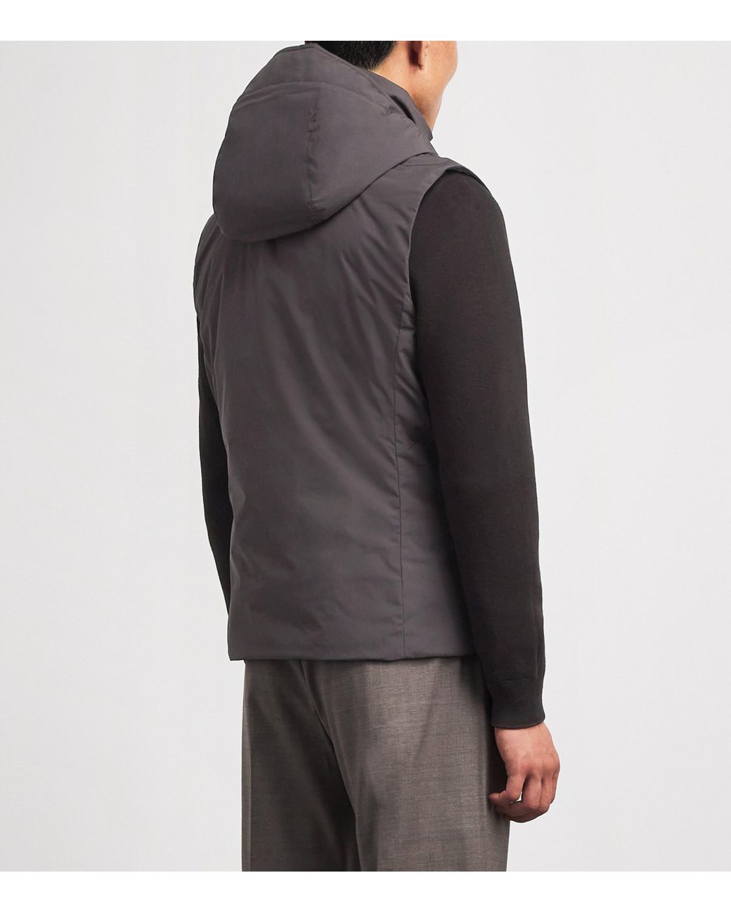 Moorer Gray Down Evan Bomber Jacket for men