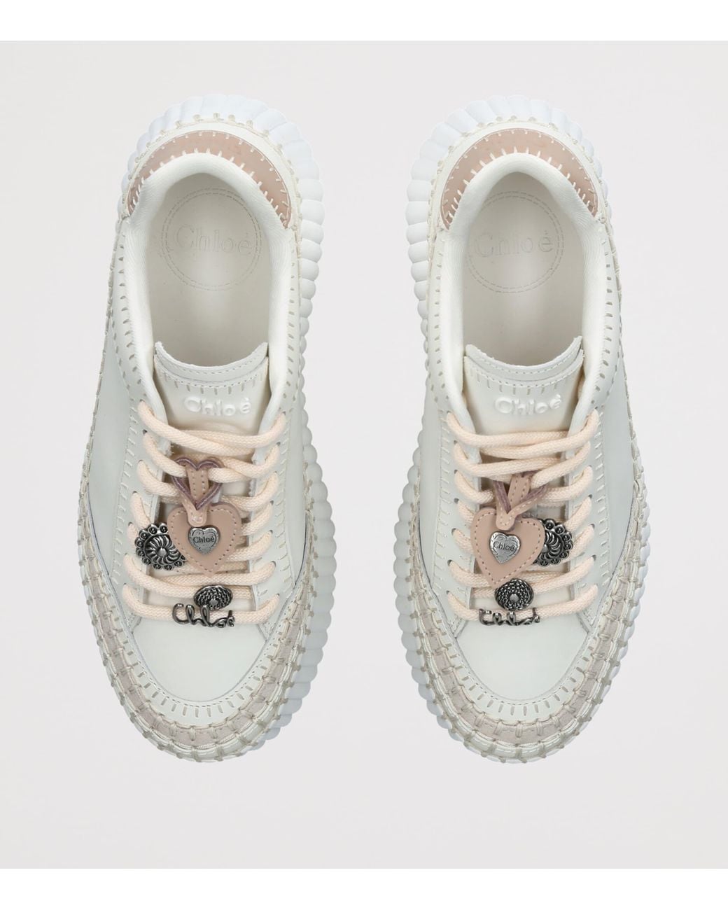Chloé White Charm Nama Runner Sneakers