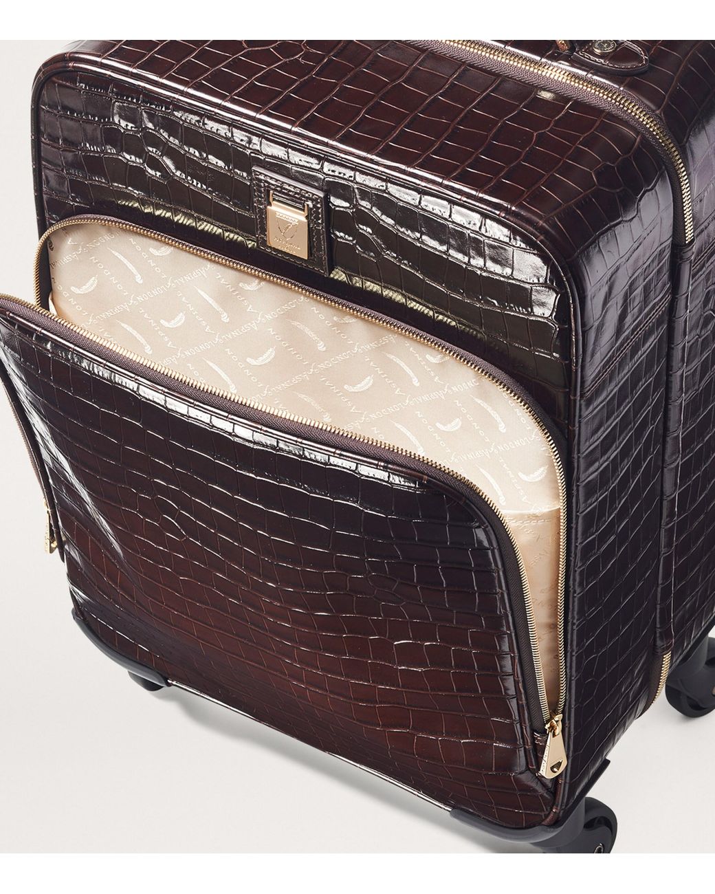 Aspinal Purple Connaught Cabin Suitcase