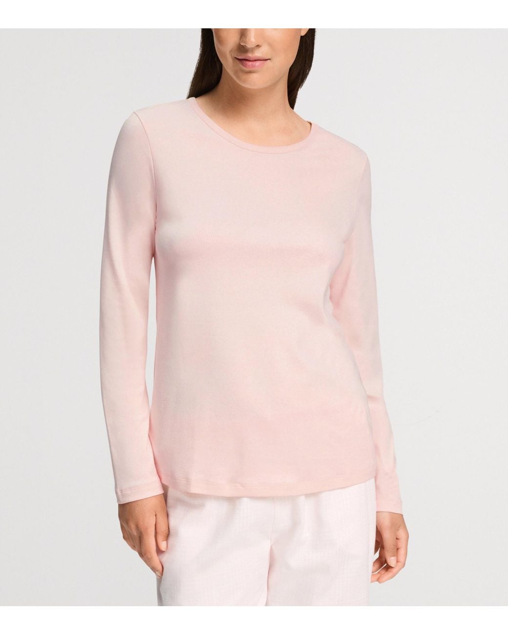 Hanro Pink Cotton Loungy Nights Long-Sleeve Shirt