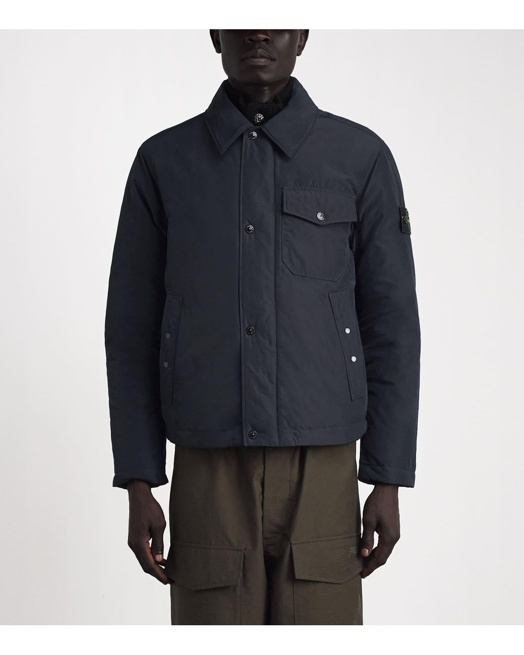 Stone Island Blue Micro Reps Down Jacket for men