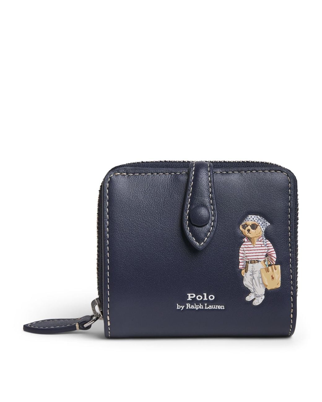 Polo Ralph Lauren Blue Small Leather Polo Bear Wallet