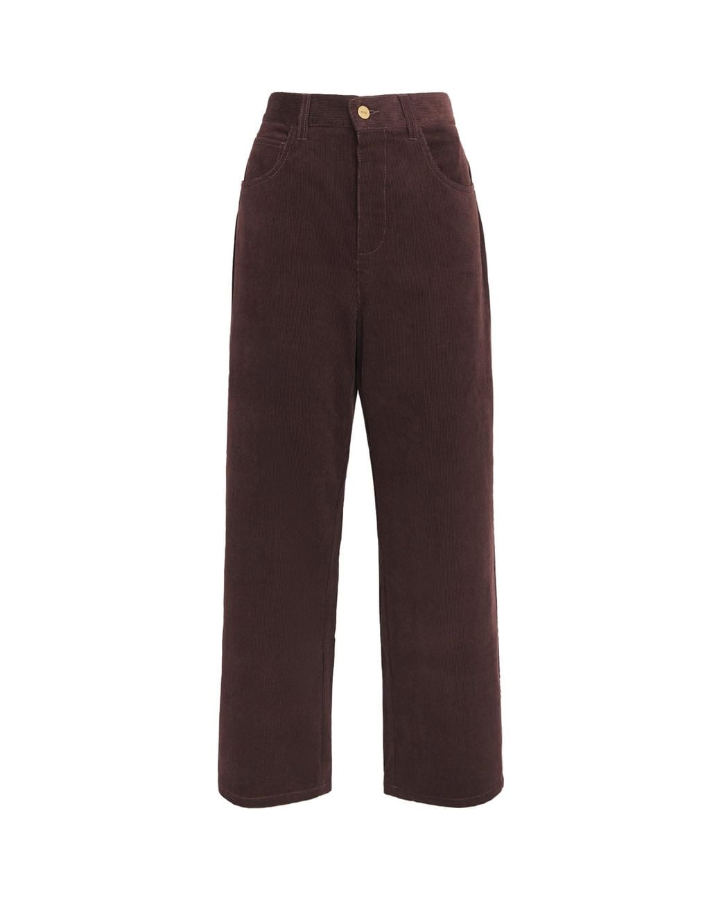 PAIGE Brown Corduroy Arellia High-Rise Trousers