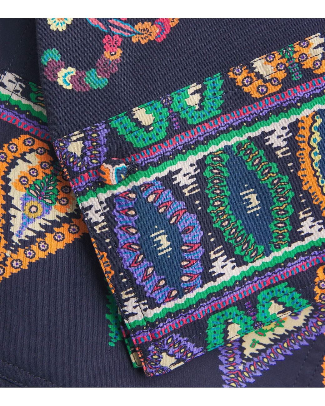 Etro Blue Cotton Paisley Maxi Dress