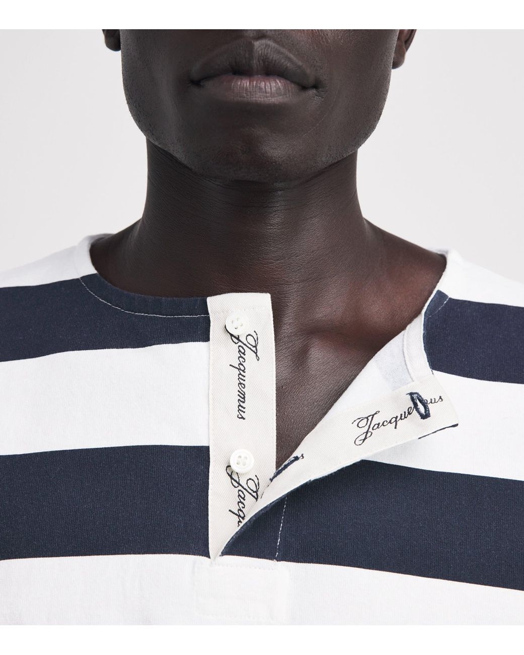 Jacquemus Blue Cotton Sailor Henley T-Shirt for men