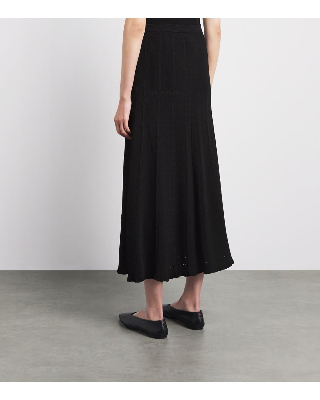 Sandro Black Knitted Button-Front Maxi Skirt