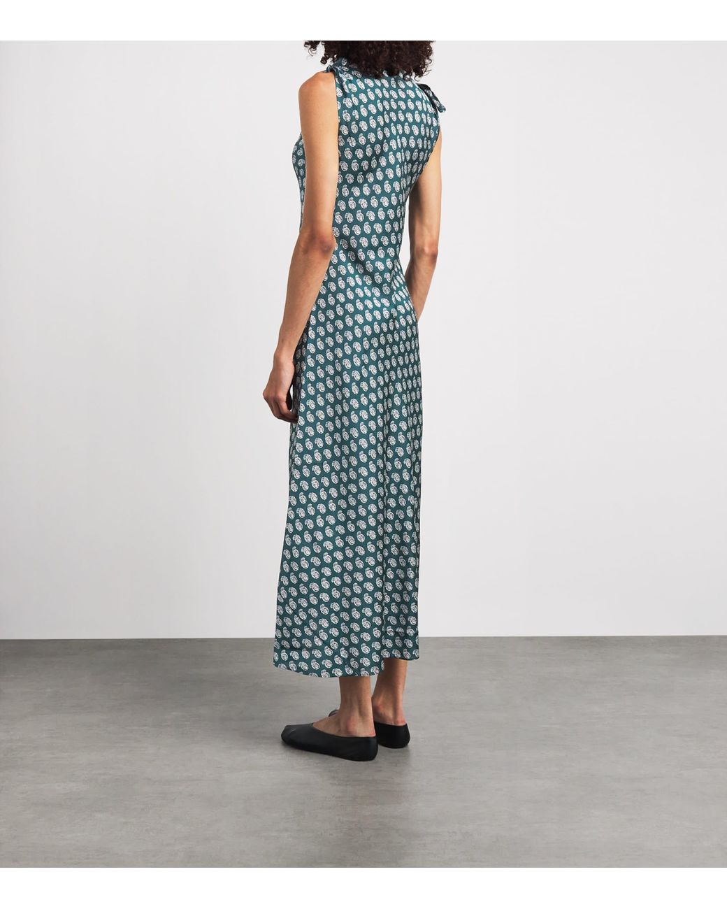 Doen Blue Stretch-Silk Mariselle Maxi Dress
